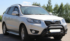 Hyundai Santa Fe 2 2006-2012 рр. Кенгурятник WT003 Black (нерж.) фото 5