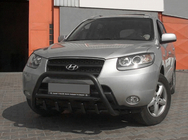 Hyundai Santa Fe 2 2006-2012 рр. Кенгурятник WT003 Black (нерж.) фото 3