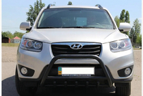 Hyundai Santa Fe 2 2006-2012 рр. Кенгурятник WT003 Black (нерж.) фото 1