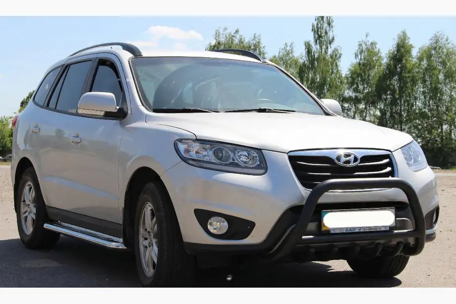 Hyundai Santa Fe 2 2006-2012 рр. Кенгурятник WT003 Black (нерж.) Фото 5