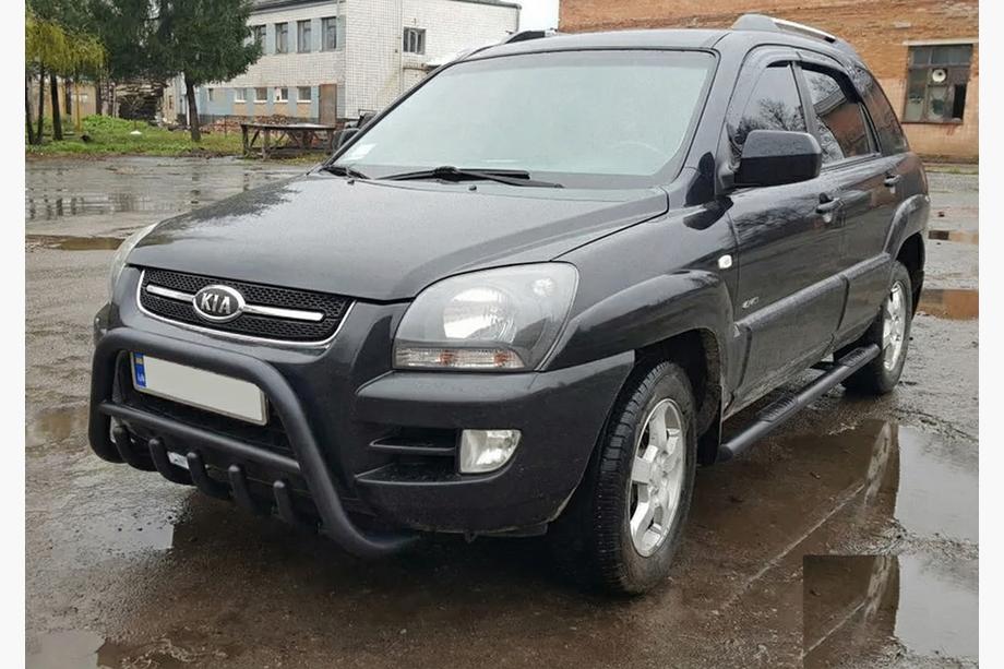 Kia Sportage 2004-2010 рр. Кенгурятник WT003 Black (нерж.) Фото 4