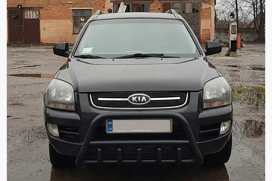 Kia Sportage 2004-2010 рр. Кенгурятник WT003 Black (нерж.) Фото 1