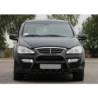 Кенгурятник WT004 Black (нерж) SsangYong Action 2005-2018 рр. фото 2