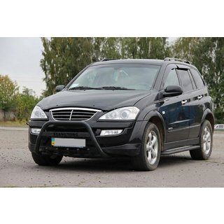Кенгурятник WT004 Black (нерж) SsangYong Action 2005-2018 рр. фото 1