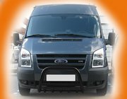 Ford Transit 2000-2014 рр. Кенгурятник WT003 Black (2006-2014, нерж.) фото 6