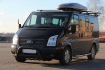 Ford Transit 2000-2014 рр. Кенгурятник WT003 Black (2006-2014, нерж.) фото 4