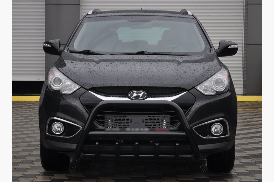 Hyundai IX-35 2010-2015 рр. Передня дуга WT003 Black (нерж.) Фото 5