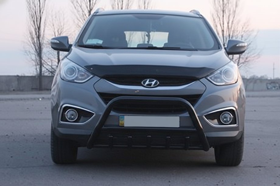 Hyundai IX-35 2010-2015 рр. Передня дуга WT003 Black (нерж.) Фото 4