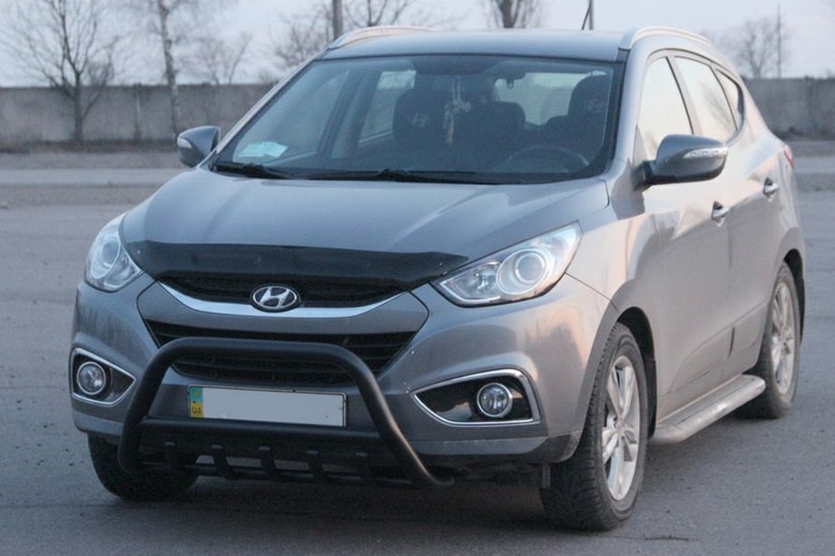 Hyundai IX-35 2010-2015 рр. Передня дуга WT003 Black (нерж.) Фото 1