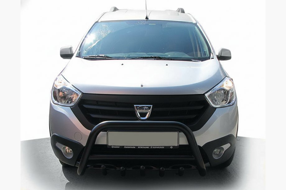 Renault Dokker 2013-2022 рр. Кенгурятник WT003 Black (нерж.) Фото 3