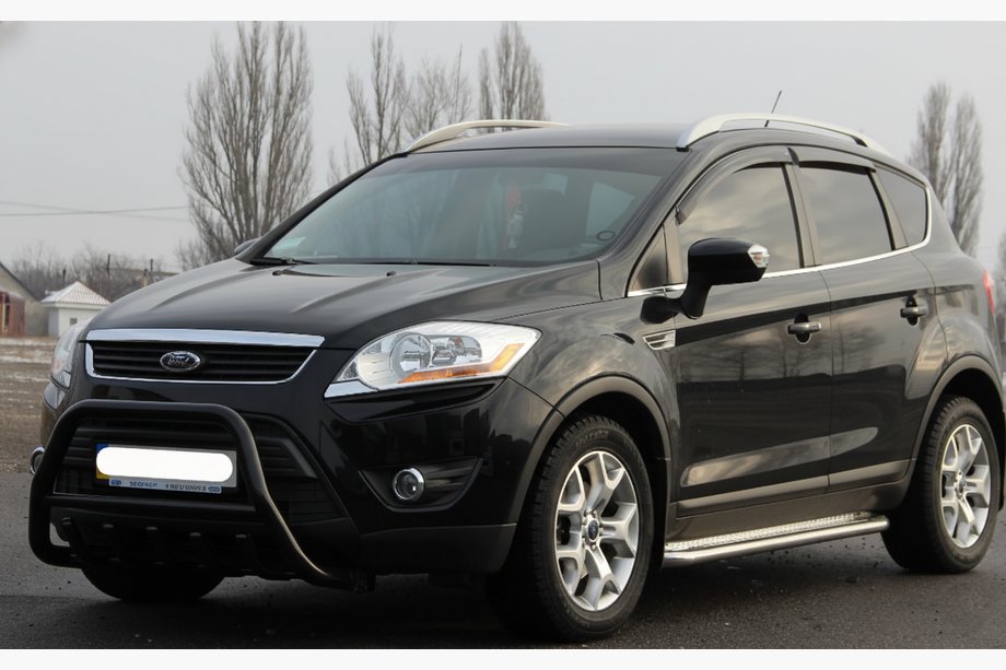 Ford Kuga 2008-2013 рр. Кенгурятник WT003 Black (нерж.) Фото 1