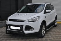 Ford Kuga/Escape 2013-2019 рр. Кенгурятник WT003 Black (нерж.) фото 1