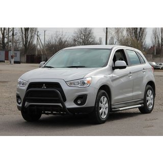 Кенгурятник WT003 Black (нерж.) Mitsubishi ASX 2010-2023 рр. фото 3