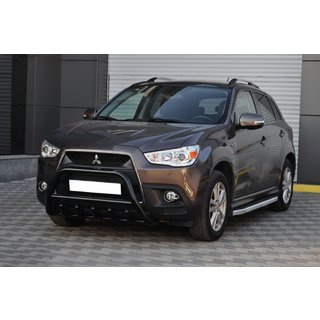 Кенгурятник WT003 Black (нерж.) Mitsubishi ASX 2010-2023 рр. фото 4