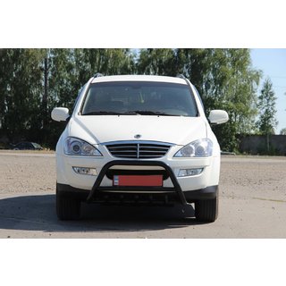 Кенгурятник WT003 Black (нерж) SsangYong Kyron 2005-2014 рр. фото 3