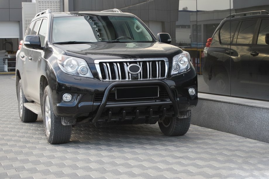 Toyota Land Cruiser Prado 150 2009-2023 рр. Кенгурятник WT003 Black (нерж) Фото 4