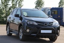 Toyota Rav 4 2013-2018 рр. Кенгурятник WT003 Black (нерж) фото 5