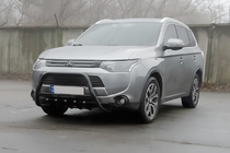 Mitsubishi Outlander 2012-2021 рр. Кенгурятник WT004 Black (нерж.) фото 4