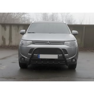 Кенгурятник WT004 Black (нерж.) Mitsubishi Outlander 2012-2021 рр. фото 3