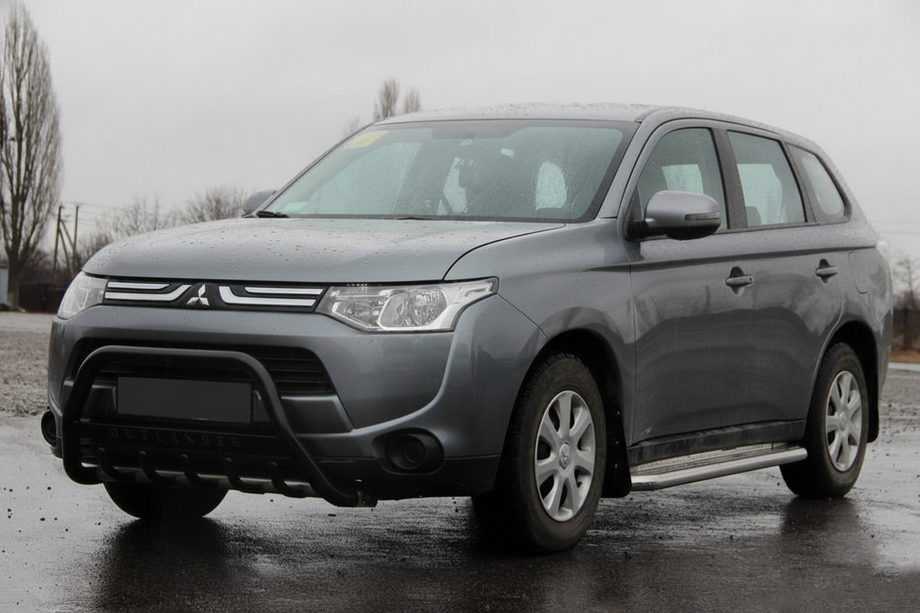 Mitsubishi Outlander 2012-2021 рр. Кенгурятник WT004 Black (нерж.) Image
