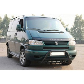 Кенгурятник WT004 Black (нерж) Volkswagen T4 Caravelle/Multivan 1990-2003 рр. фото 1
