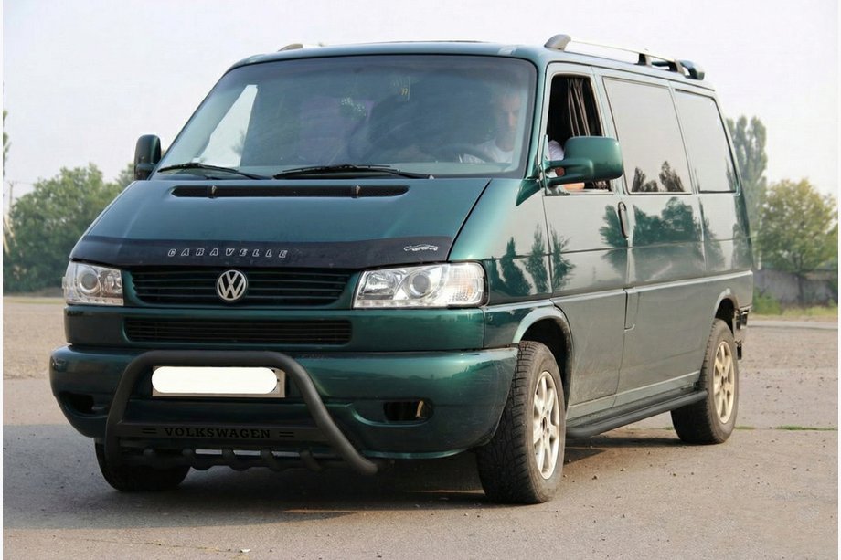 Volkswagen T4 Caravelle/Multivan 1990-2003 рр. Кенгурятник WT004 Black (нерж) Фото 2
