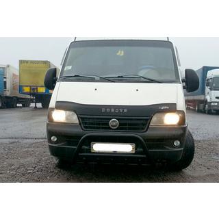 Кенгурятник WT003 Black (нерж.) Peugeot Boxer 1994-2006 рр. фото 2