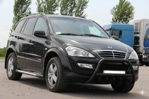 SsangYong Action 2005-2018 рр. Кенгурятник WT003 Black (нерж) фото 1