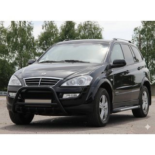 Кенгурятник WT003 Black (нерж) SsangYong Action 2005-2018 рр. фото 3