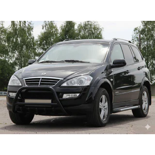 Кенгурятник WT003 Black (нерж) SsangYong Action 2005-2018 рр. фото 3