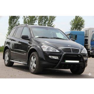 Кенгурятник WT003 Black (нерж) SsangYong Action 2005-2018 рр. фото 1
