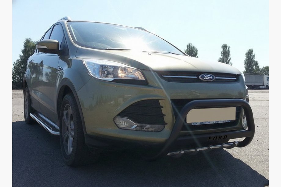 Ford Kuga/Escape 2013-2019 рр. Кенгурятник WT004 Black (нерж.) Image