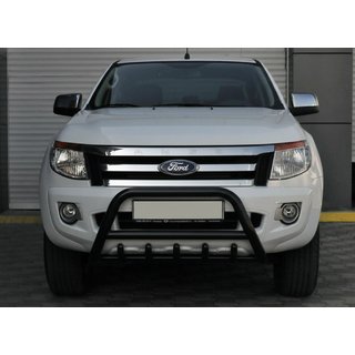 Передній захист WT003 Black (нерж.) Ford Ranger 2011-2022 рр. фото 1