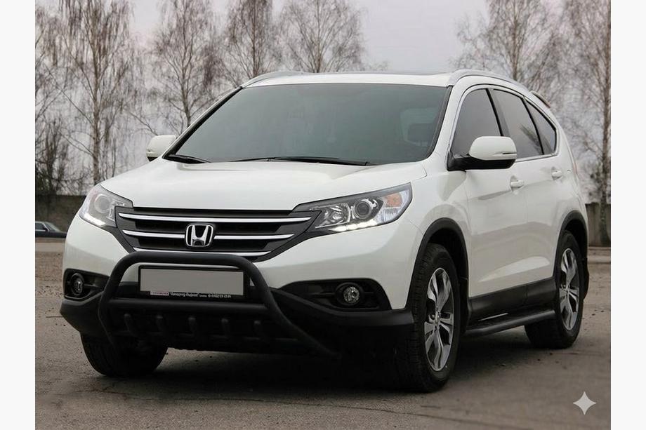 Honda CRV 2012-2016 рр. Передній захист WT003 Black (нерж.) Фото 5