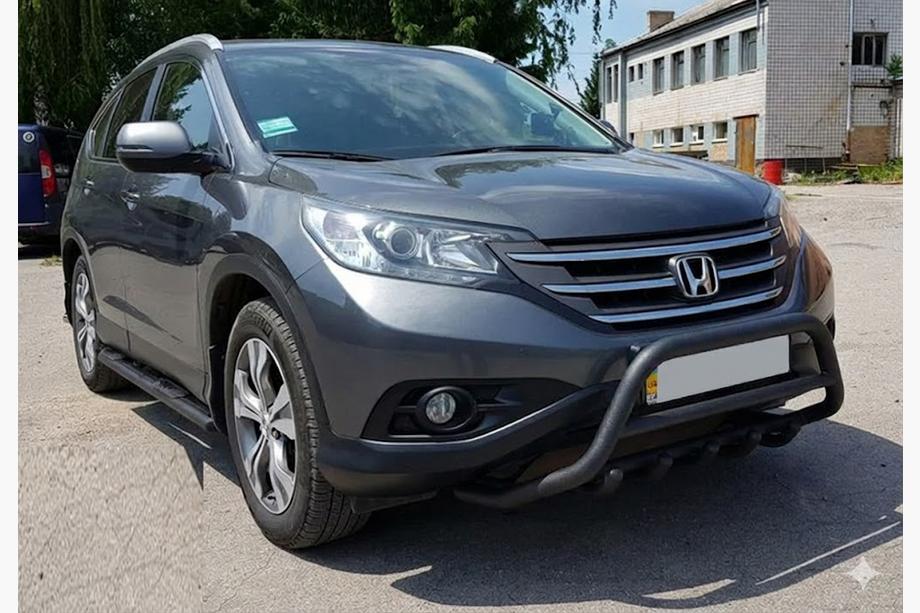 Honda CRV 2012-2016 рр. Передній захист WT003 Black (нерж.) Фото 3