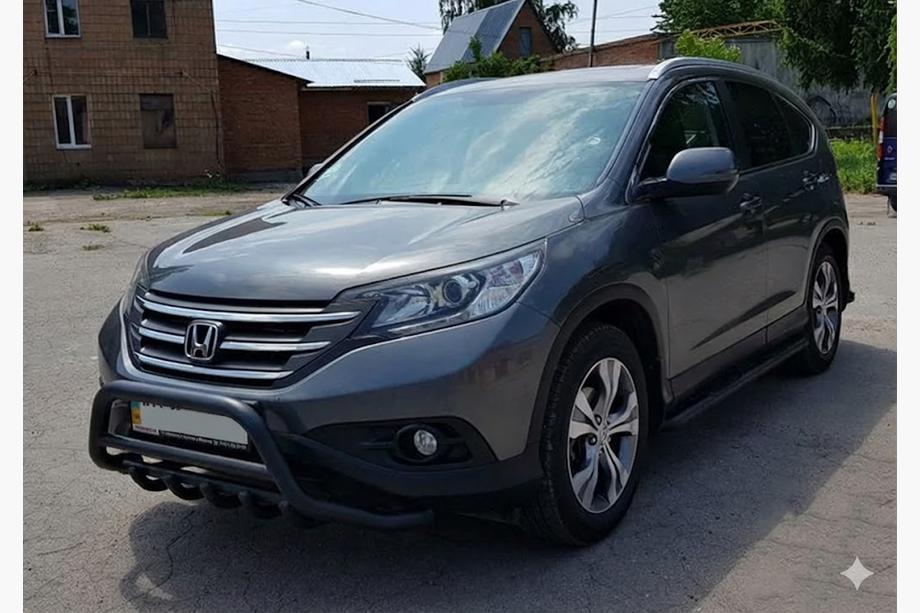 Honda CRV 2012-2016 рр. Передній захист WT003 Black (нерж.) Фото 4