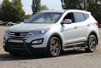Hyundai Santa Fe 3 2012-2018 рр. Передня дуга WT003 Black (нерж.) фото 1