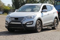 Hyundai Santa Fe 3 2012-2018 рр. Передня дуга WT003 Black (нерж.) фото 5