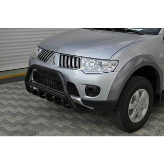 Кенгурятник WT003 Black (нерж.) Mitsubishi L200 2006-2015 рр. фото 1