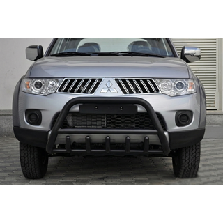 Кенгурятник WT003 Black (нерж.) Mitsubishi L200 2006-2015 рр. фото 3