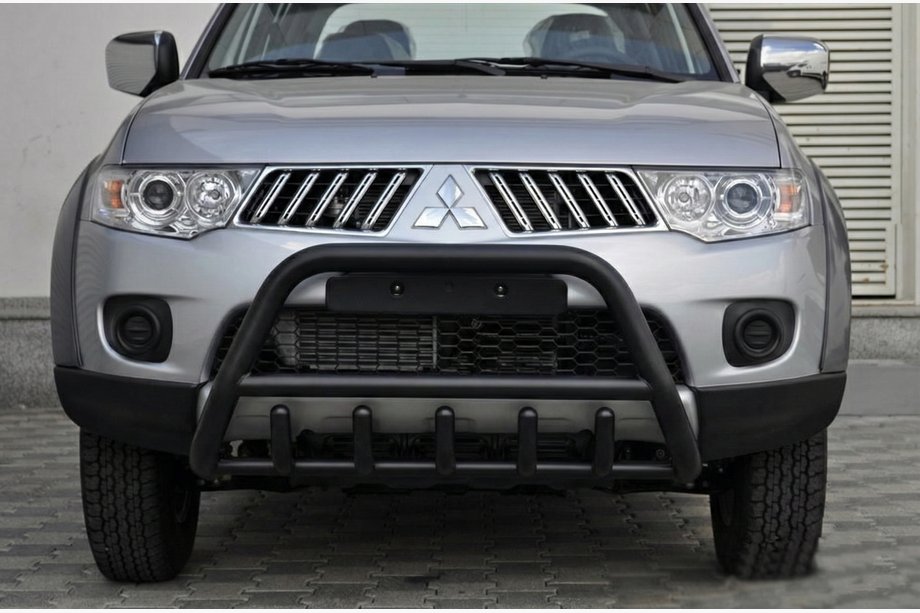 Mitsubishi L200 2006-2015 рр. Кенгурятник WT003 Black (нерж.) Фото 3