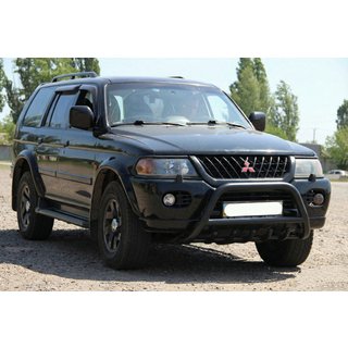 Кенгурятник WT003 Black (нерж) Mitsubishi Pajero Sport 1996-2007 рр. фото 1