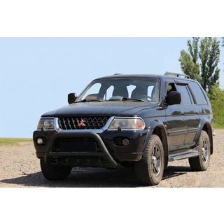 Кенгурятник WT003 Black (нерж) Mitsubishi Pajero Sport 1996-2007 рр. фото 3