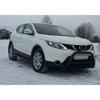 Кенгурятник WT003 Black (нерж) Nissan Qashqai 2014-2021 рр. фото 1