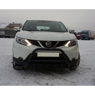 Кенгурятник WT003 Black (нерж) Nissan Qashqai 2014-2021 рр. фото 3