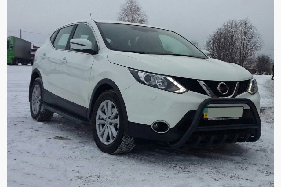 Nissan Qashqai 2014-2021 рр. Кенгурятник WT003 Black (нерж) Фото 1