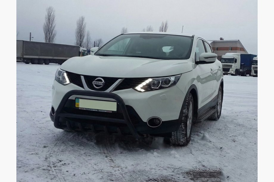 Nissan Qashqai 2014-2021 рр. Кенгурятник WT003 Black (нерж) Фото 4