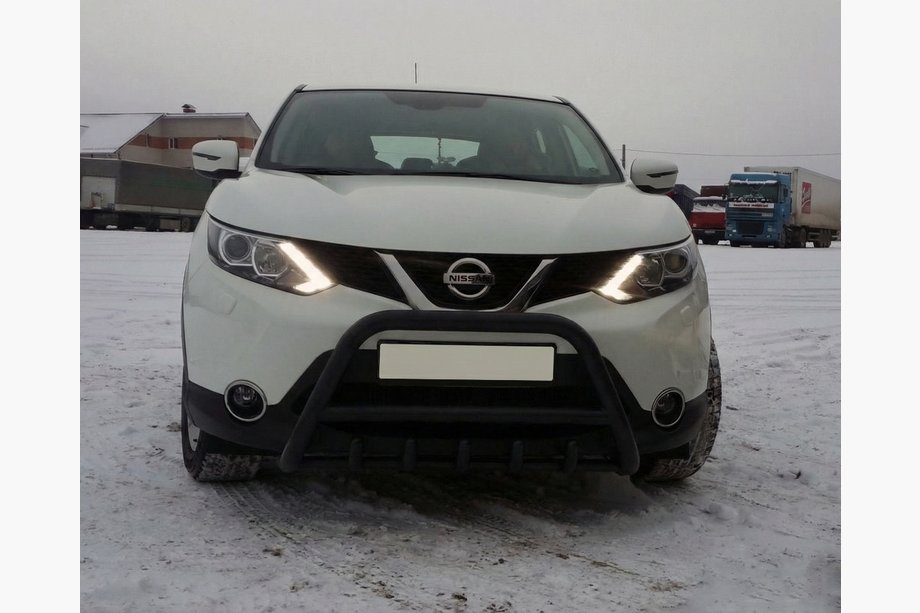 Nissan Qashqai 2014-2021 рр. Кенгурятник WT003 Black (нерж) Фото 3