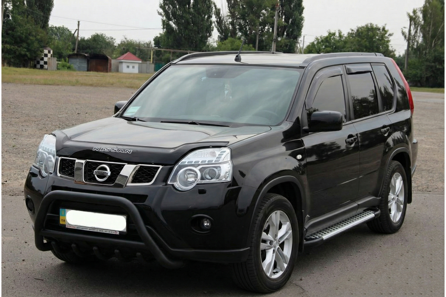 Nissan X-trail T31 2007-2014 рр. Передній захист WT003 Black (нерж) Image