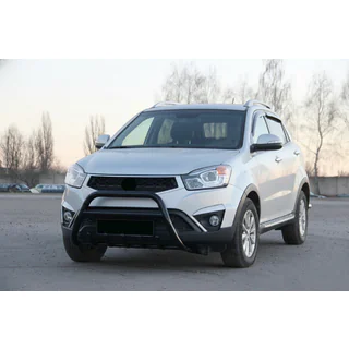 Кенгурятник WT003 Black (нерж.) SsangYong Korando 2010-2019 рр. фото 3